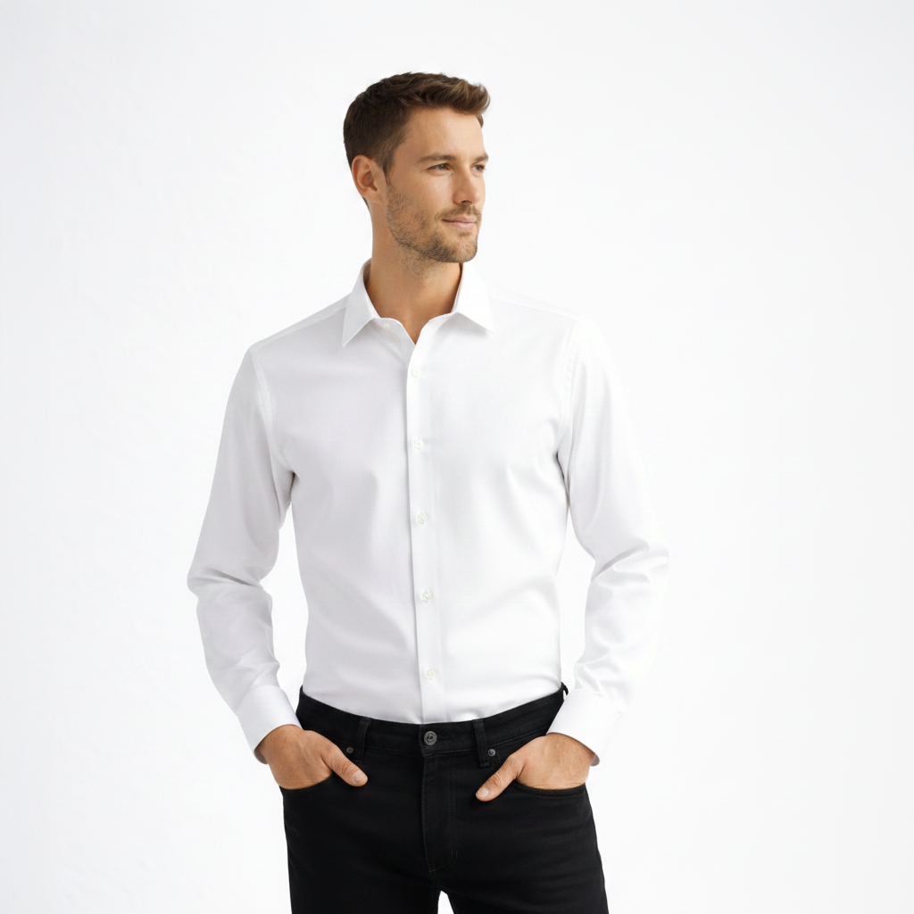 White Button Cuff Shirt