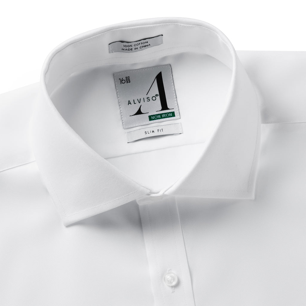 100% Cotton Non-Iron Slim Fit Button Cuff Shirt