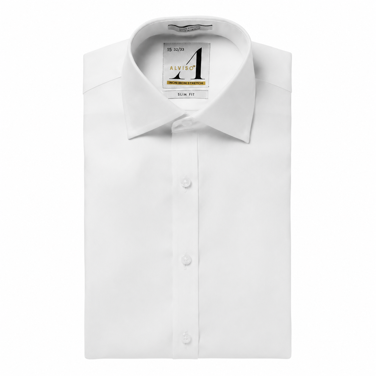 100% Cotton Non-Iron Stretch Slim Fit Button Cuff Shirt