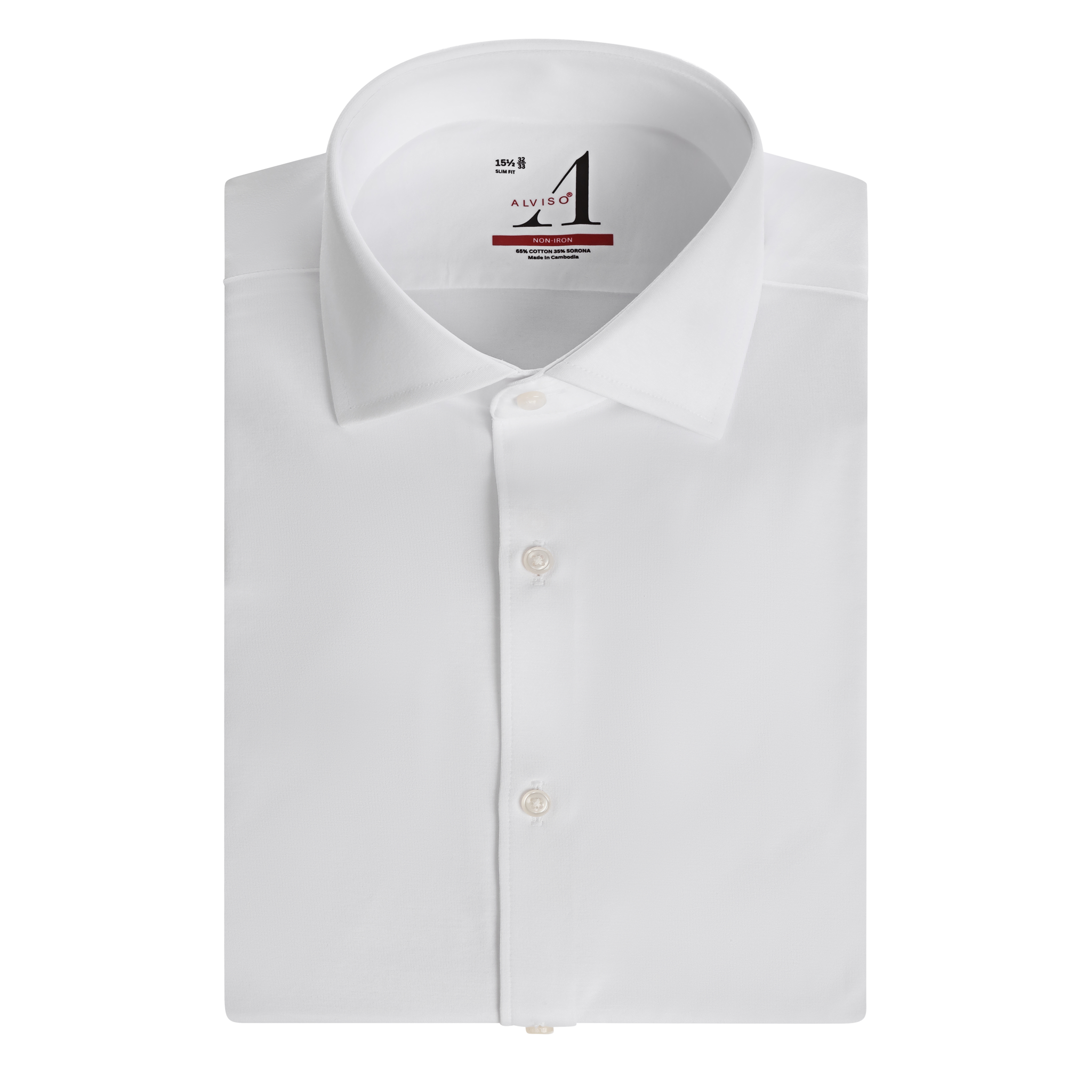 100% Cotton Non-Iron Super Stretch Slim Fit Button Cuff Shirt