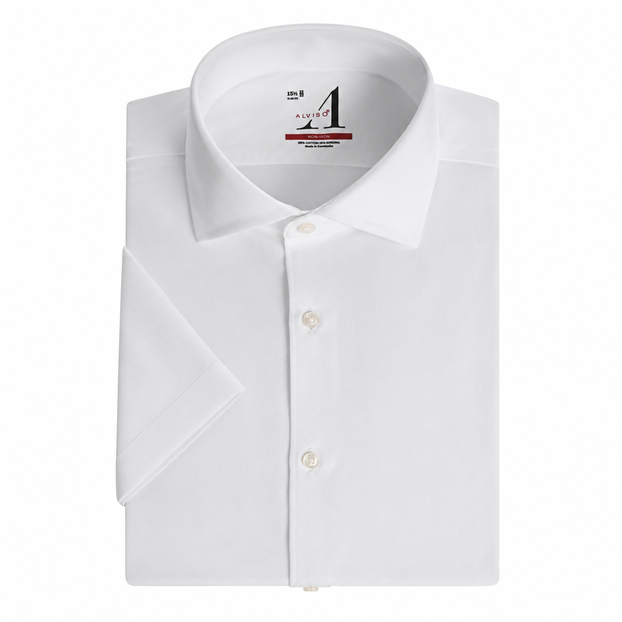 100% Cotton Non-Iron Super Stretch Slim Fit Short Sleeve Shirt
